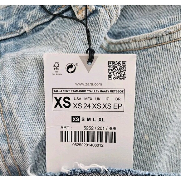 NWT ZARA Cropped Denim Spaghetti Strap Top Women’s Size XS Jean Tank Top - Picture 7 of 7